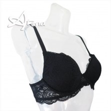 Lormar Reggiseno Push up Plunge Frizzante in pizzo Leavers Coppa B o C
