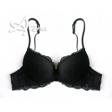 Lormar Reggiseno Push up Plunge Frizzante in pizzo Leavers Coppa B o C