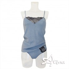 RossoPorpora completino donna top lurex brillante + brasiliana Class CD770