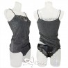 RossoPorpora completino donna top lurex brillante nero Class CD770