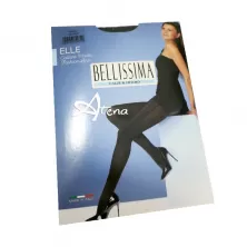 Collant nero animalier floccato Bellissima Elle Fashion donna
