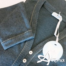 Camicia da notte verde Gucci profili oro lurex Andra Dreamwear 8358