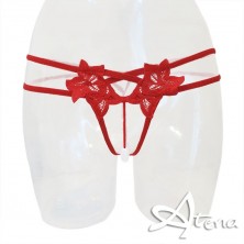 Perizoma rosso con perle Lottea Cofashion