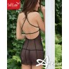 Completo intimo baby doll in tulle taglio foglia + perizoma filo 1838 Softline