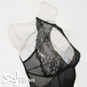 Completo intimo babydoll in tulle taglio foglia + perizoma filo 1838 Softline