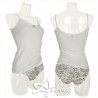 Canottiera + slip da donna floreale latte 7808 MagicDream