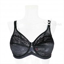 Reggiseno a balconcino sfoderato pizzo e tulle Sollievo S4 Coppa C