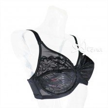 Reggiseno a balconcino sfoderato pizzo e tulle Sollievo S4 Coppa C