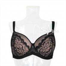 Reggiseno a balconcino imbottito in pizzo e tulle Sollievo S1 Coppa C