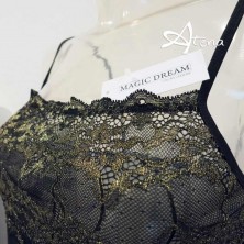 Canottiera + slip brasiliana con pizzo lurex oro 8054 MagicDream - completino intimo donna