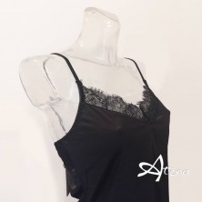 Completo intimo Baby doll + perizoma filo in raso con ciglia Livco Corsetti Armida sottoveste