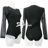 RossoPorpora intimo Body sottogiacca con tulle pois floccato glitter DB861
