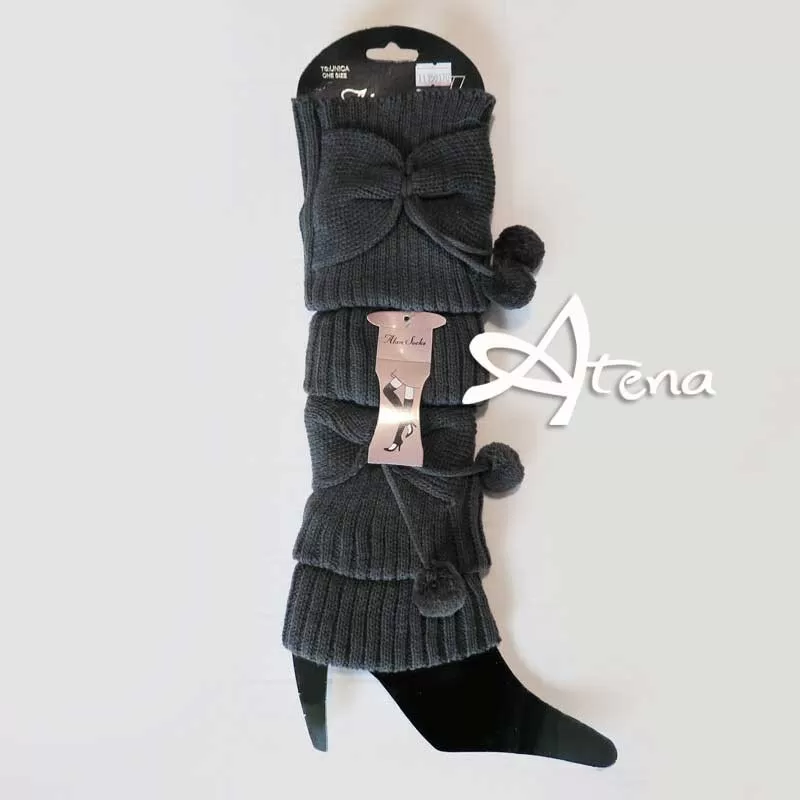 Scaldamuscoli grigio con pom pom Alan Socks donna