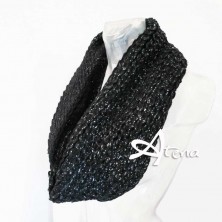 Scaldacollo in maglia grossa di viscosa con lamina argento