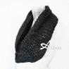 Scaldacollo in maglia grossa di viscosa con lamina argento