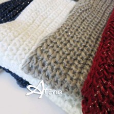 Scaldacollo in maglia grossa di viscosa con lamina argento colori