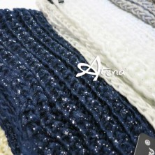 Scaldacollo in maglia grossa di viscosa con lamina argento colori