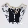Pigiama donna estivo pantalone fiorato Intimami ID569 bianco e nero
