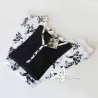 Pigiama donna estivo pantalone fiorato Intimami ID569 bianco e nero
