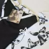 Pigiama donna estivo pantalone fiorato Intimami ID569 bianco e nero