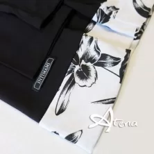 Pigiama donna estivo pantalone fiorato Intimami ID569 bianco e nero