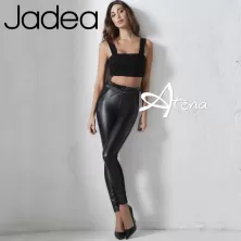 Jadea leggings fronte ecopelle vita caramella 4229