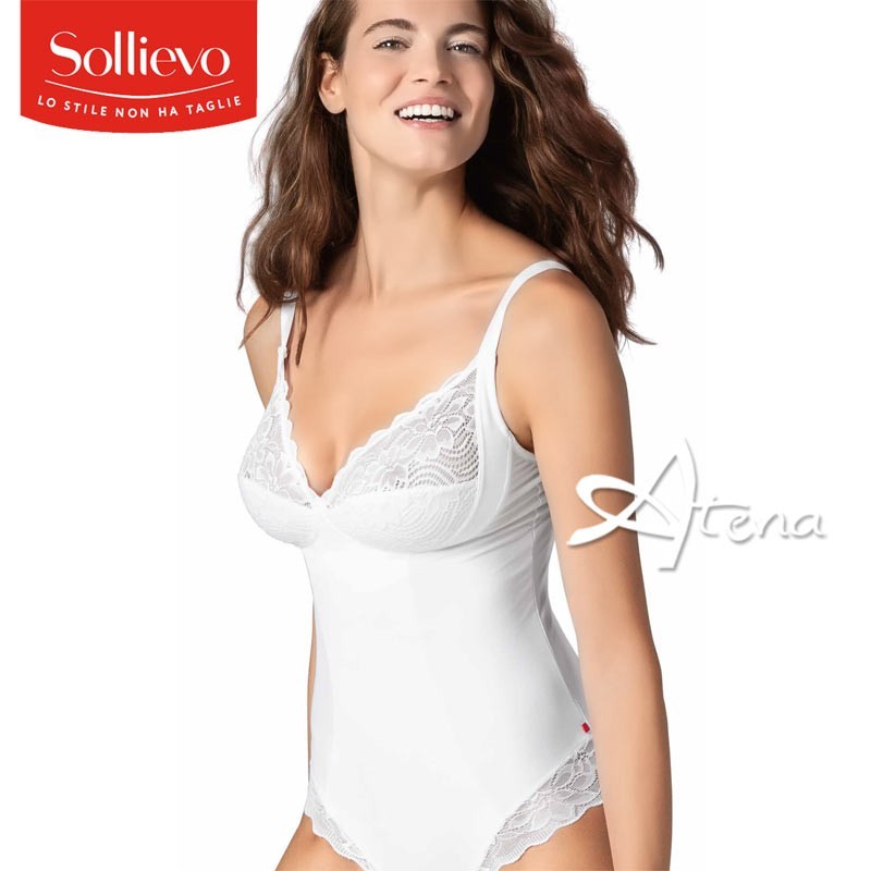 body contenitivo intimo Delicato Sollievo in microfibra e pizzo