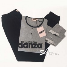 Pigiama donna Dimensione Danza fianco logato navy o grigio DD20169