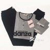 Pigiama donna Dimensione Danza fianco logato navy o grigio DD20169