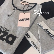 Pigiama donna Dimensione Danza fianco logato navy o grigio DD20169