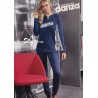 Pigiama donna Dimensione Danza fianco logato navy o grigio DD20169