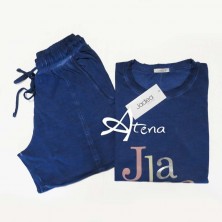 Jadea Pigiama donna Home Gin Lemon Denim corto 3117