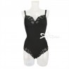 Lepel Body intimo 454 in pizzo di cotone coppa C nero