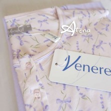 Pigiama manica corta confetto con fiori lavanda Venere 3021