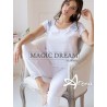 Pigiama Fibra Bamboo MagicDream 8117 con pizzo azzurro perla - pigiami