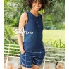 Jadea Pigiama donna Home Mojito Blu  canottiera + short 3104