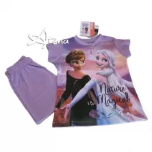 Pigiama Disney Frozen bimba corto lilla 3 anni ai 7 anni
