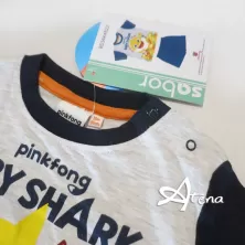 Pigiama bambino Baby Shark Grigio melange 18 ai 30 mesi