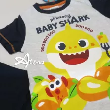 Pigiama bambino Baby Shark Grigio melange 18 ai 30 mesi