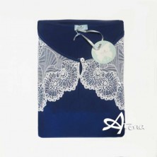 Pigiama made in Italy Top spalla larga e short in viscosa blue 8759 Andra Lingerie