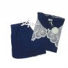 Pigiama made in Italy Top spalla larga e short in viscosa blue 8759 Andra Lingerie