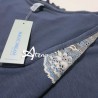 Pigiama Fibra Bamboo MagicDream 8117 con pizzo azzurro perla - pigiami
