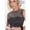 Maglia donna sottogiacca taglio cuore con paillettes Antonella 64054