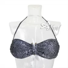 Bikini a fascia animalier costume mare donna scollo a V SièLei NI55/NI62