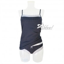 Jadea canottiera + slip gessato blu 4126