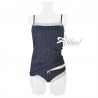 Jadea canottiera + slip gessato blu 4126