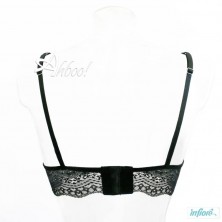 Bralette imbottita nera in pizzo 3004