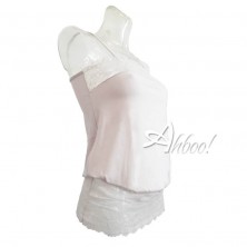 sottogiacca con pizzo sabbia beige