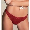 Jadea slip brasiliana intimo rosso con tulle 6078