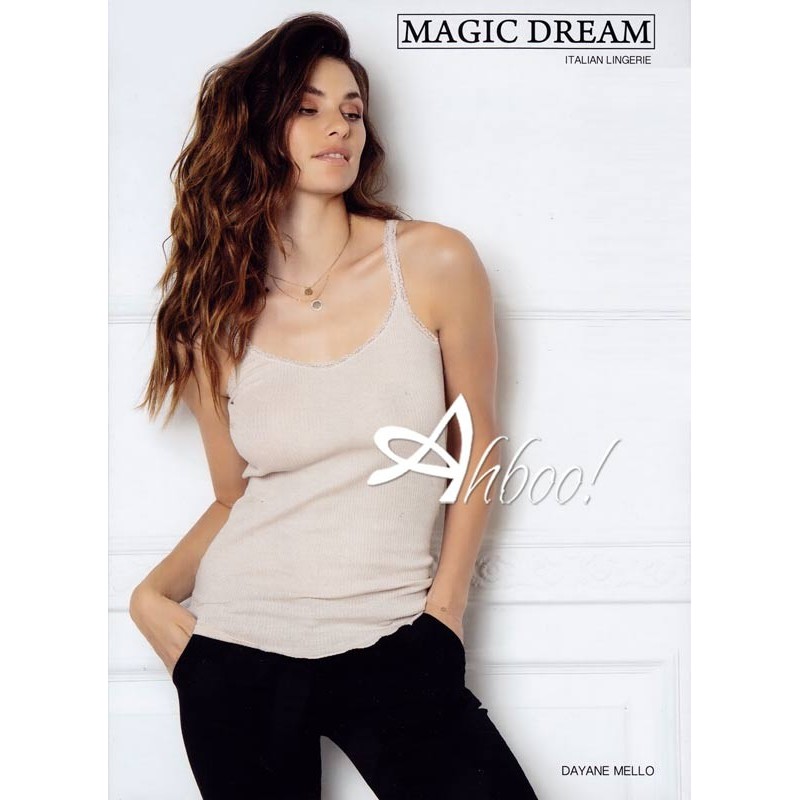 MagicDream canottiera da donna con balzina in cotone costina 7899